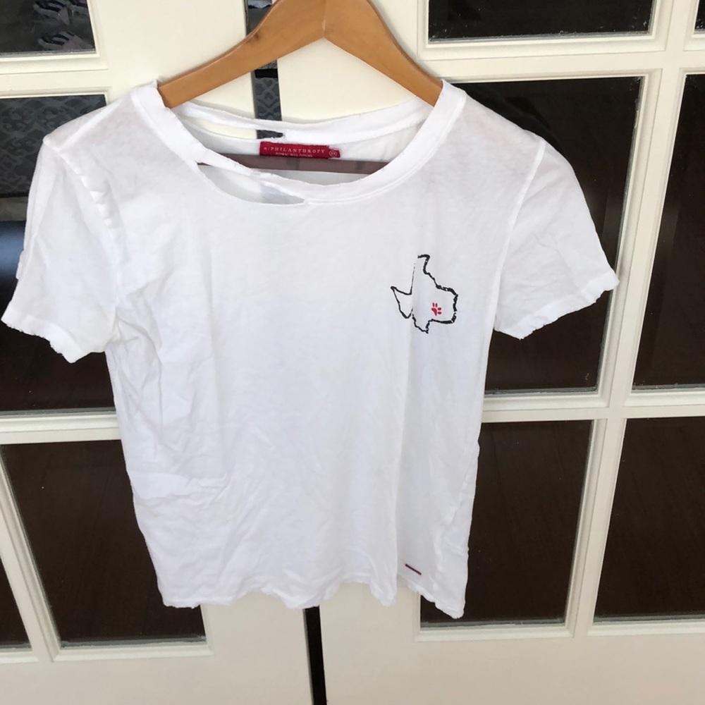 n:Philanthropy t-shirt with collarbone cutout